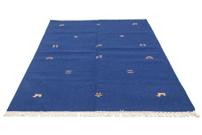 Kelim Teppich - Trendy 140 x 200 cm - blau
