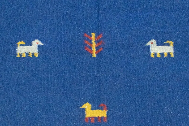 Kelim Teppich - Trendy 140 x 200 cm - blau