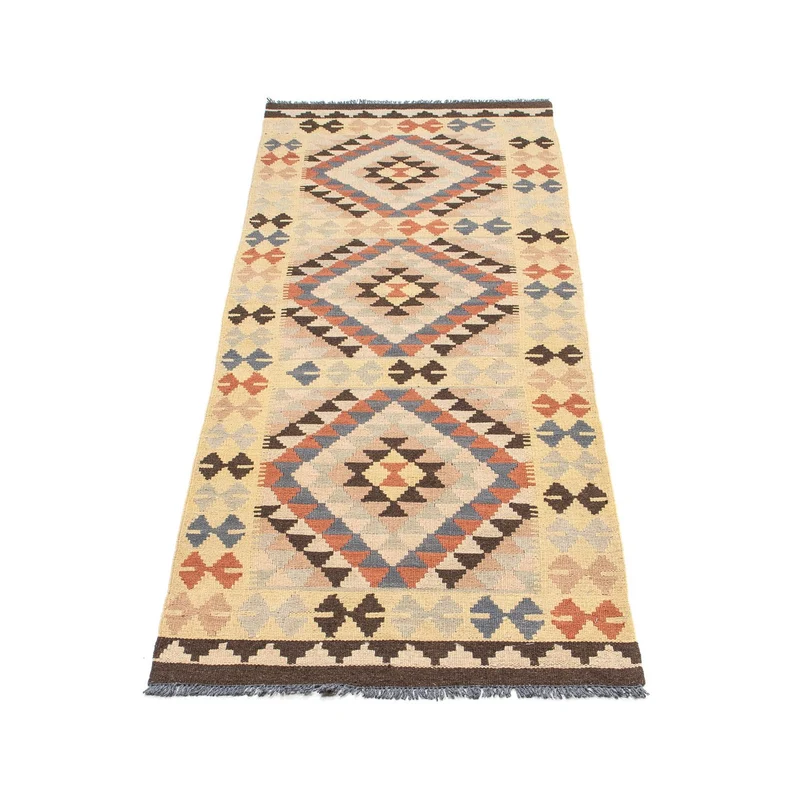 Kelim Teppich - Splash 63 x 198 cm - beige