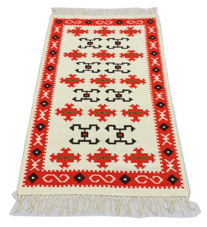 Kelim Teppich - Trendy 100 x 160 cm - beige