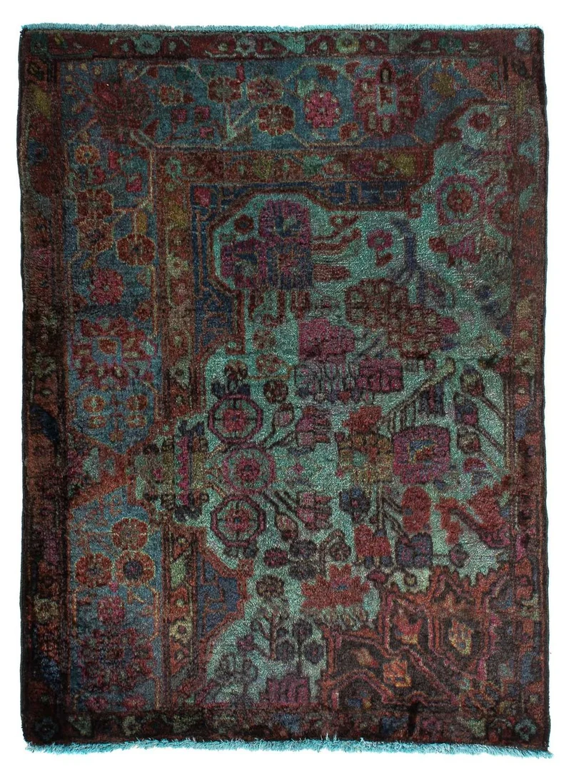 Orientteppich 80 x 111 cm - hellblau