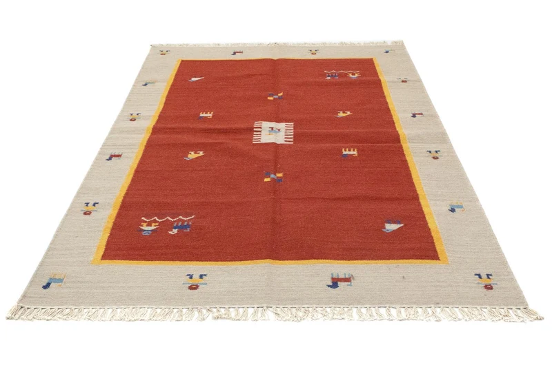 Kelim Teppich - Trendy 140 x 200 cm - rot