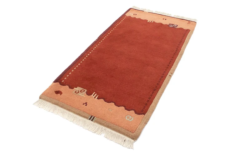 Nepal Teppich 70 x 140 cm - orange