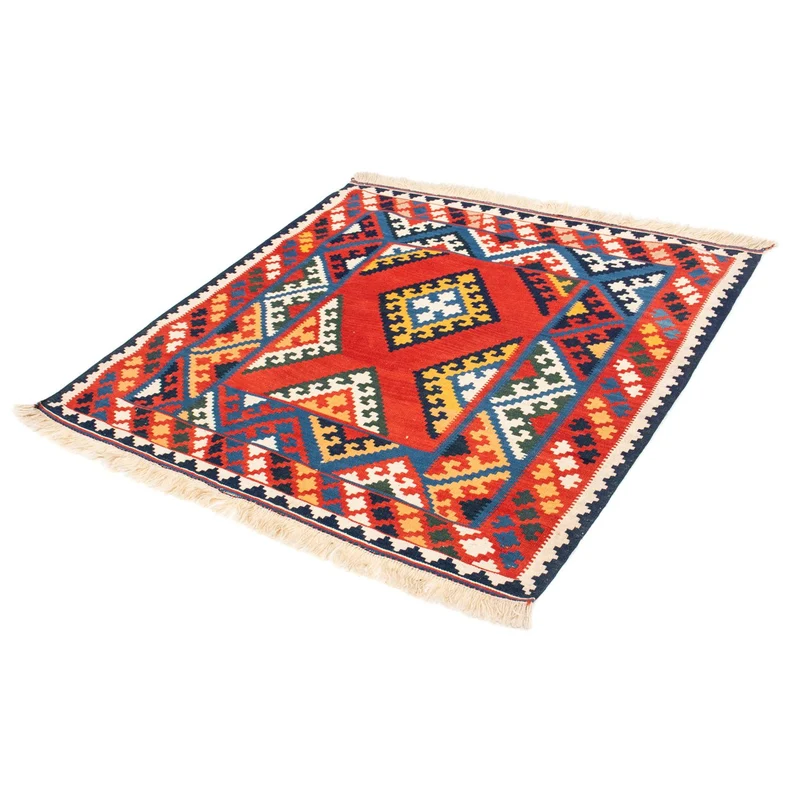 Kelim Teppich - Oriental 110 x 113 cm - rot