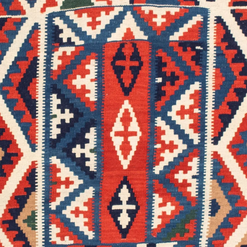 Kelim Teppich - Oriental 105 x 111 cm - rot