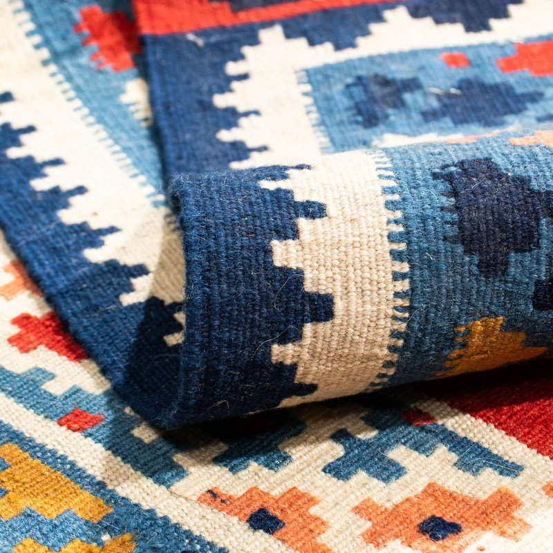 Kelim Teppich - Oriental 105 x 110 cm - blau