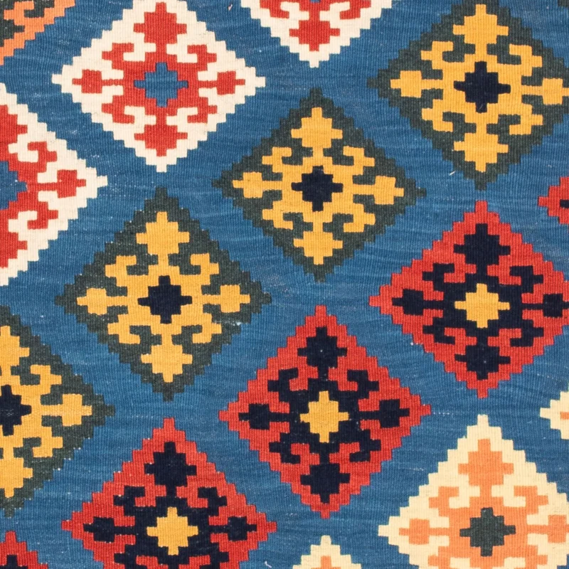 Kelim Teppich - Oriental 107 x 110 cm - blau