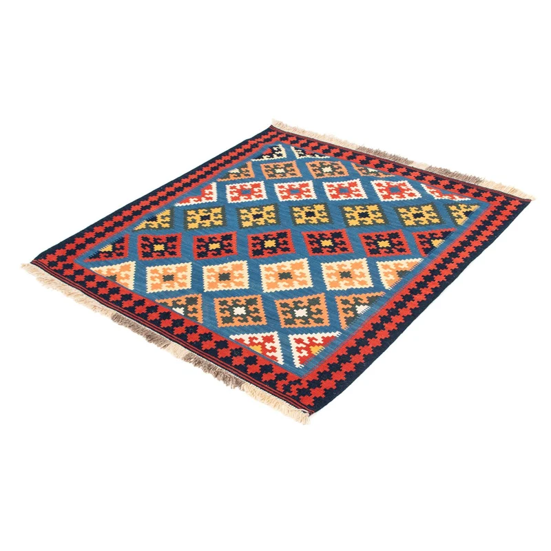 Kelim Teppich - Oriental 107 x 110 cm - blau