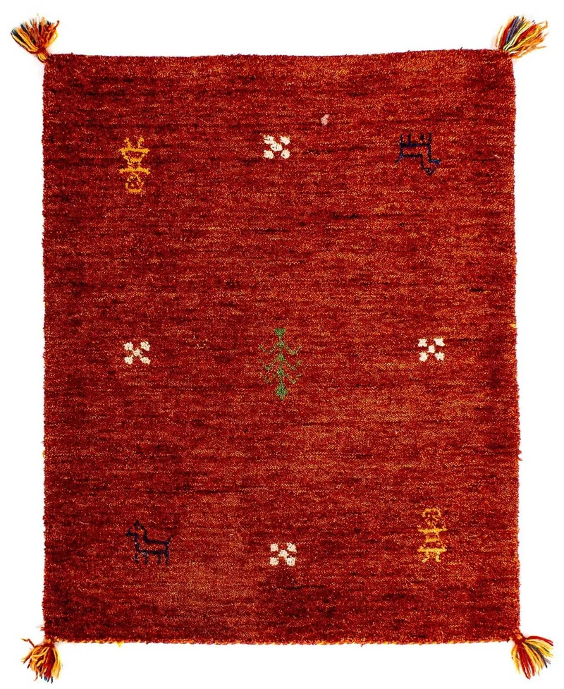 Gabbeh Teppich - Indus 60 x 90 cm - dunkelrot