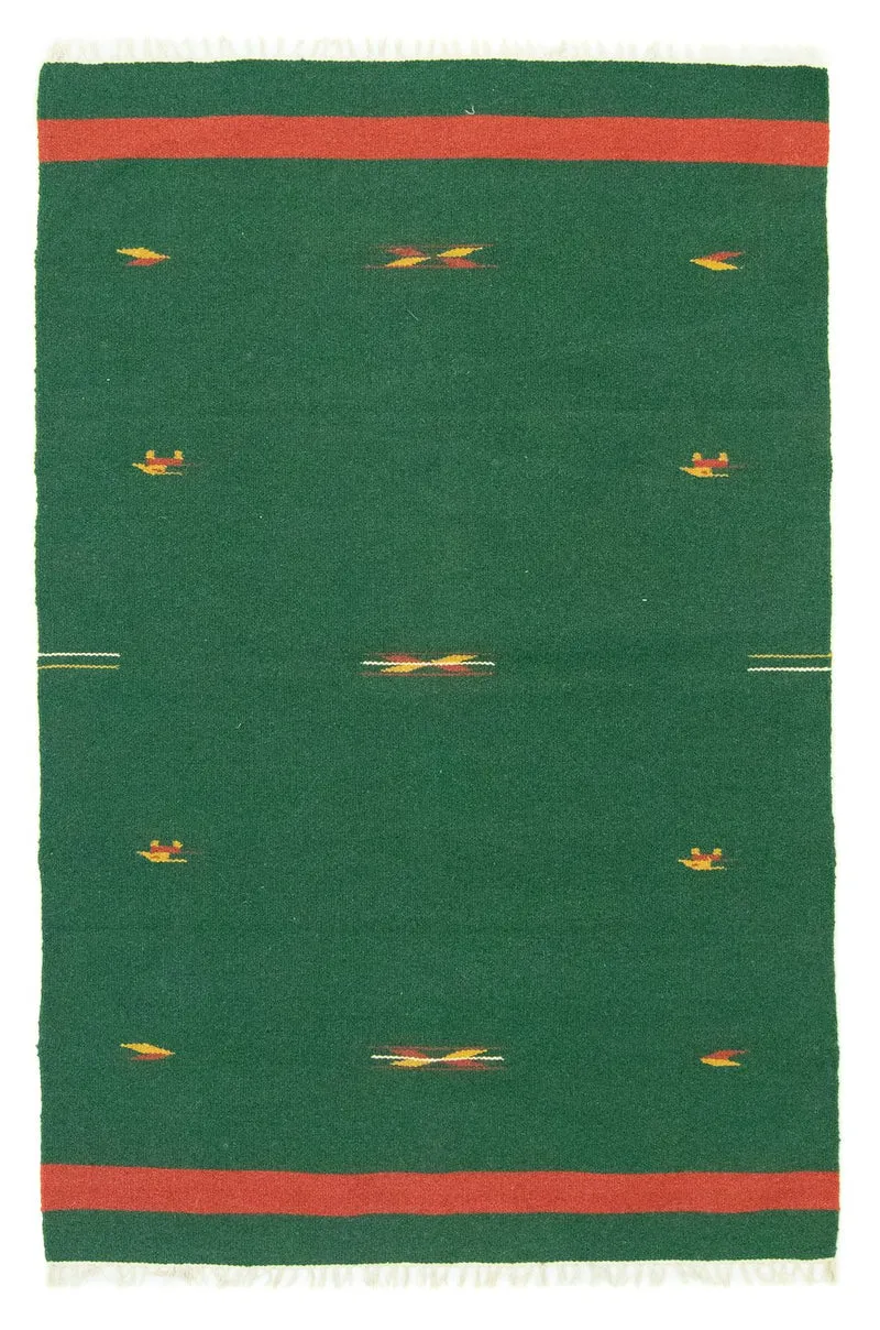 Kelim Teppich - Trendy 120 x 180 cm - dunkelgrün
