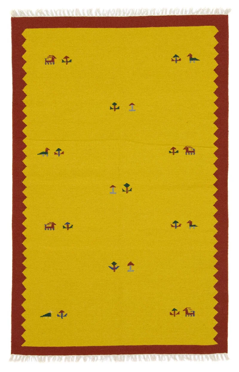 Kelim Teppich - Trendy 120 x 180 cm - gelb