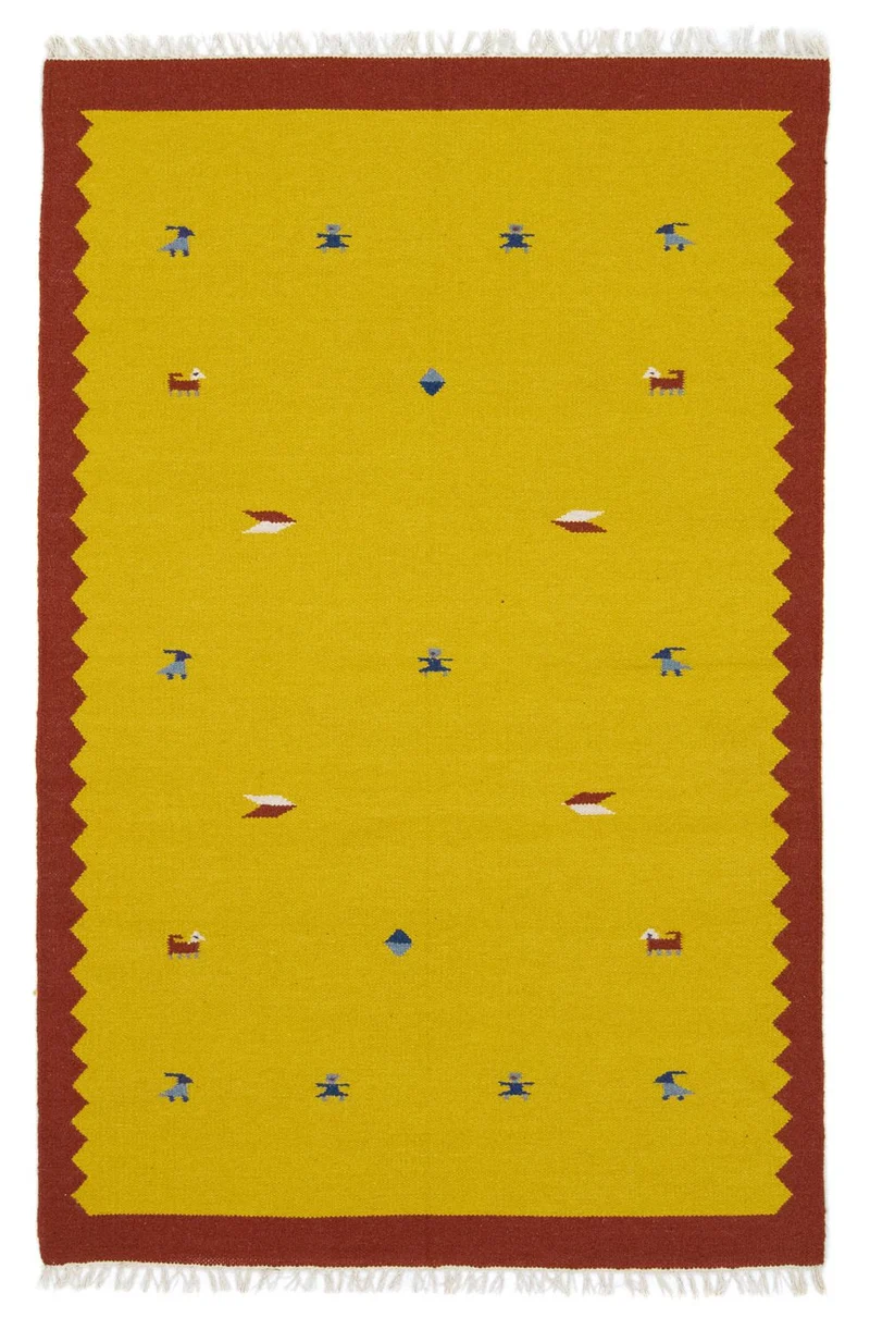 Kelim Teppich - Trendy 120 x 180 cm - gelb