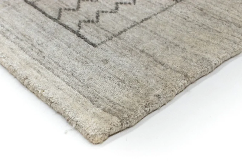 Gabbeh Teppich - Loribaft Indus 60 x 90 cm Fußmatte - silber