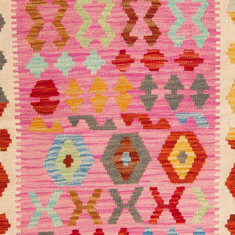 Kelim Teppich - Splash 130 x 175 cm - rosa