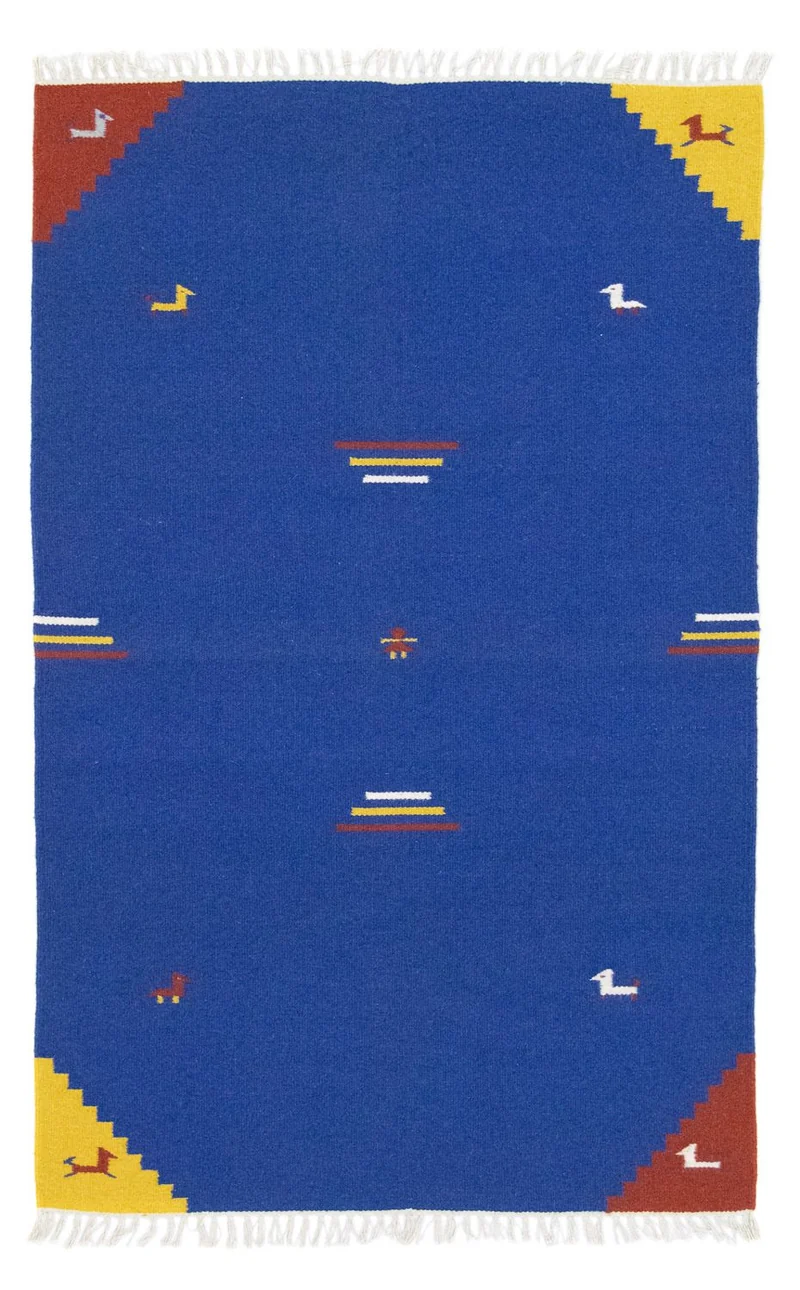 Kelim Teppich - Trendy 120 x 180 cm - blau