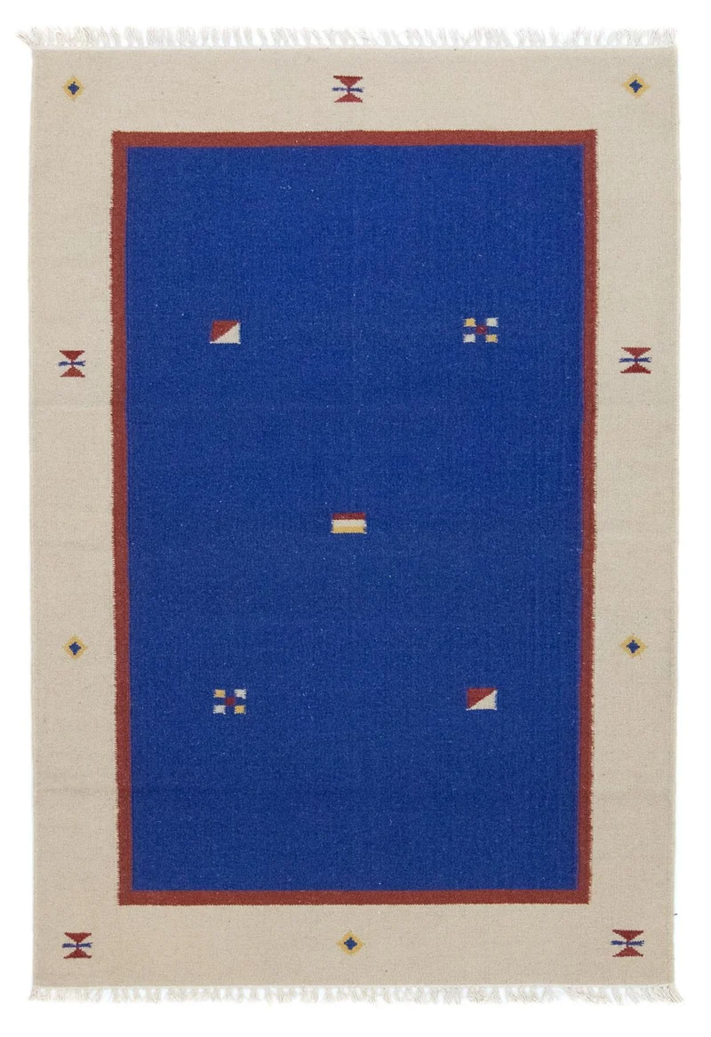 Kelim Teppich - Trendy 120 x 180 cm - blau