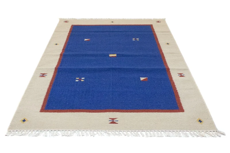 Kelim Teppich - Trendy 120 x 180 cm - blau