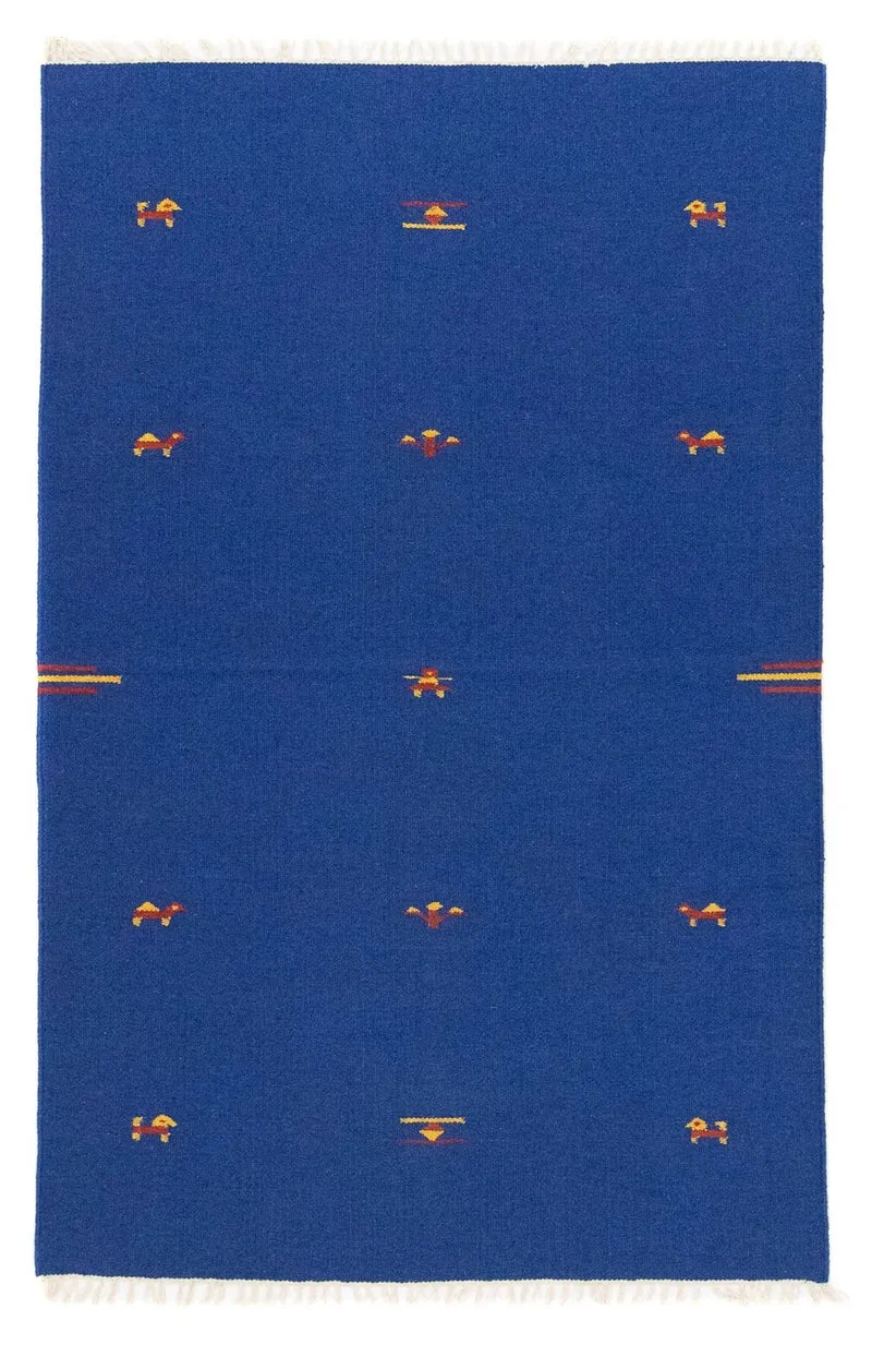 Kelim Teppich - Trendy 120 x 180 cm - blau