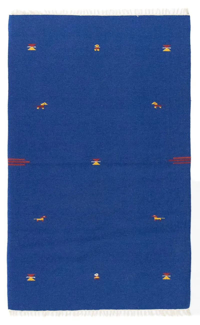 Kelim Teppich - Trendy 120 x 180 cm - blau