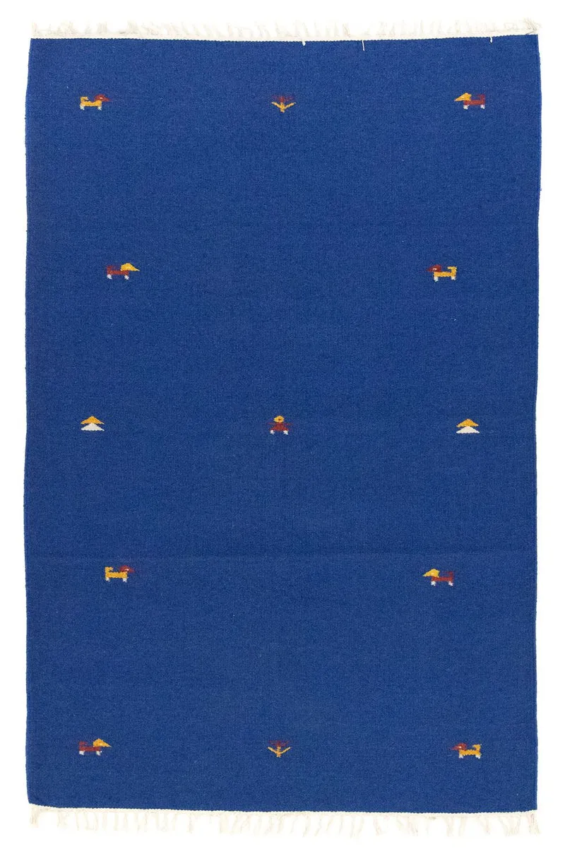 Kelim Teppich - Trendy 120 x 180 cm - blau