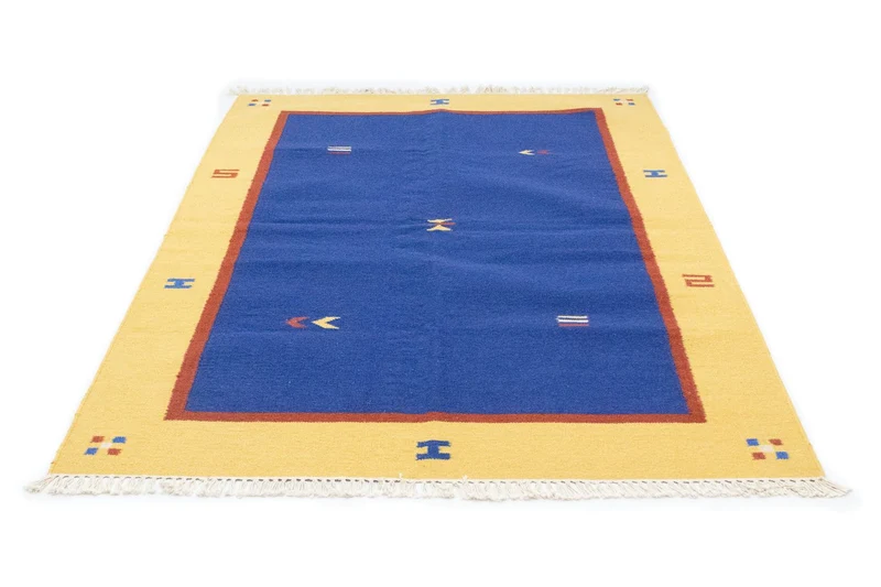 Kelim Teppich - Trendy 140 x 200 cm - blau