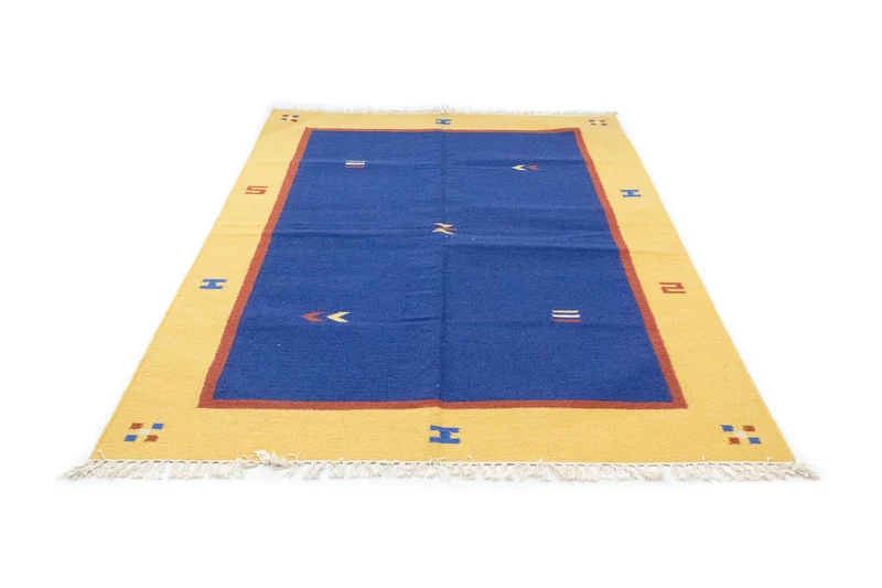 Kelim Teppich - Trendy 140 x 200 cm - blau