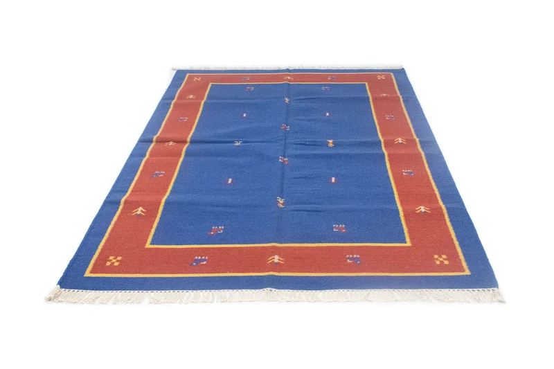 Kelim Teppich - Trendy 140 x 200 cm - blau
