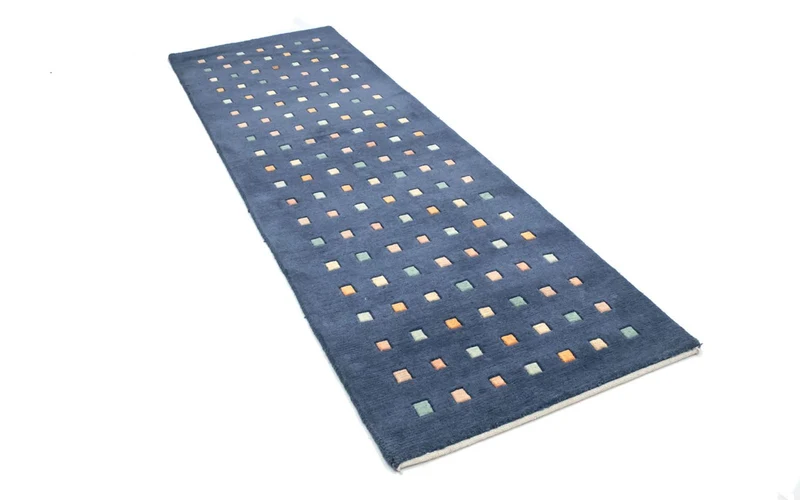 Nepal Teppich 80 x 240 cm - dunkelblau