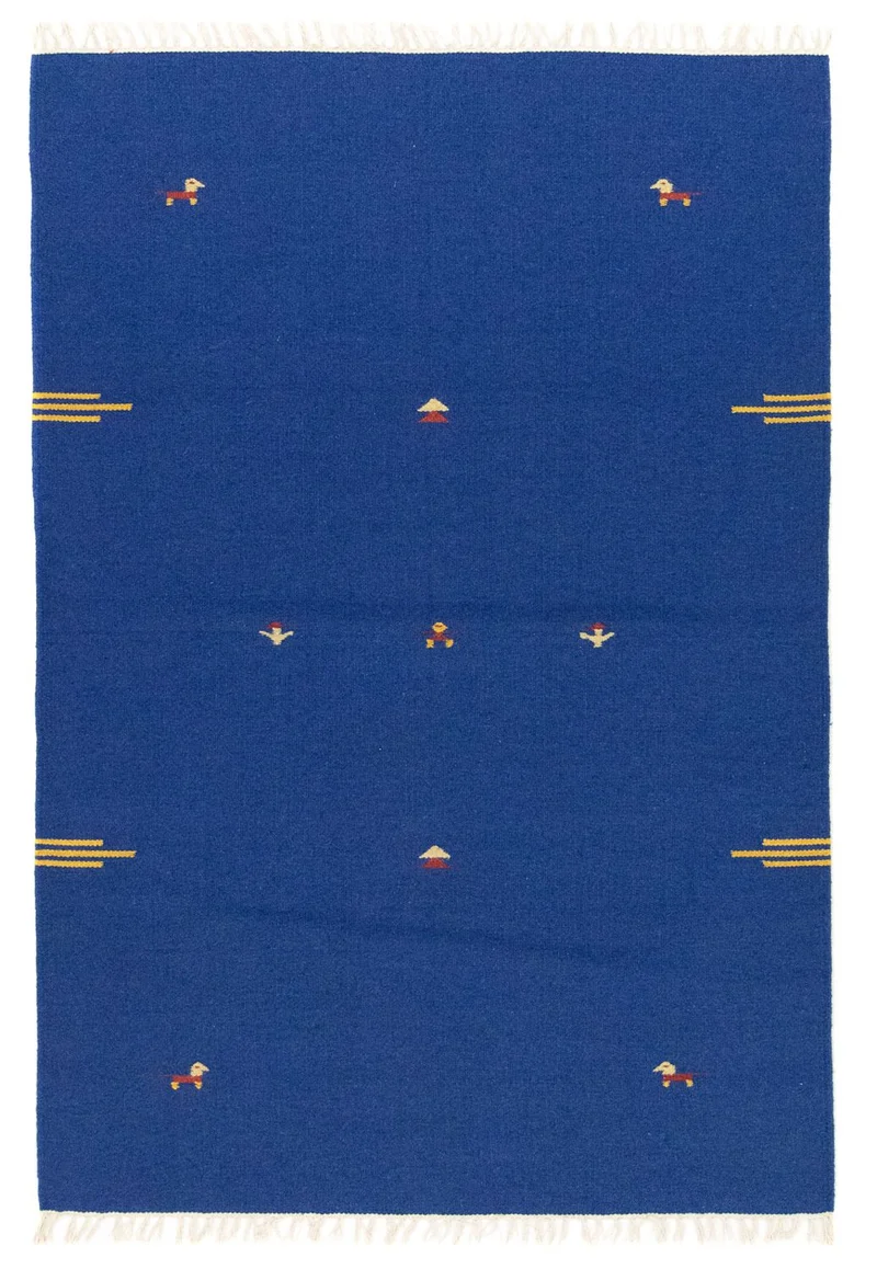 Kelim Modern Teppich 120x180cm - blau
