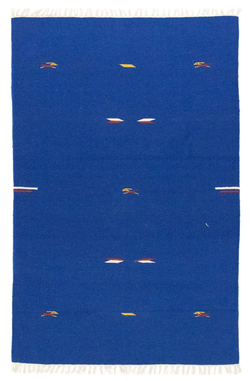 Kelim Teppich - Trendy 120 x 180 cm - blau