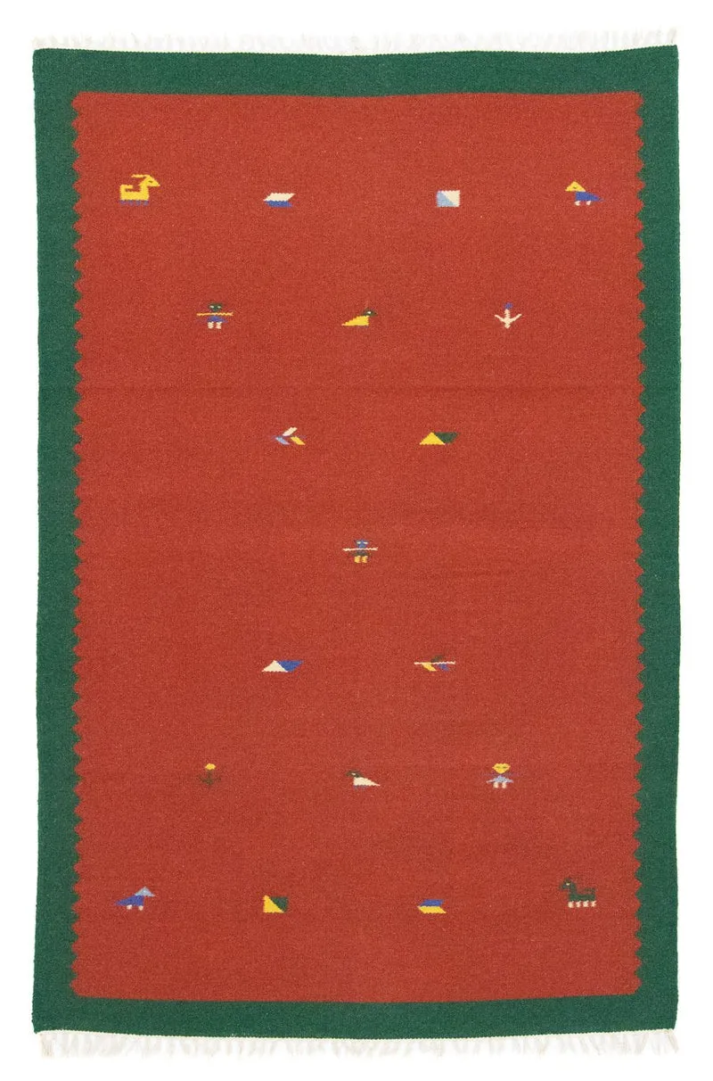 Kelim Teppich - Trendy 120 x 180 cm - rot