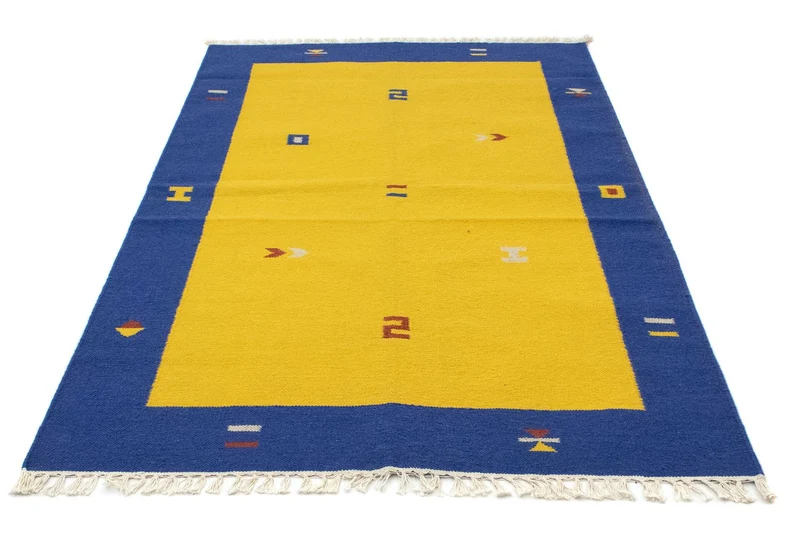 Kelim Teppich - Trendy 120 x 180 cm - gelb