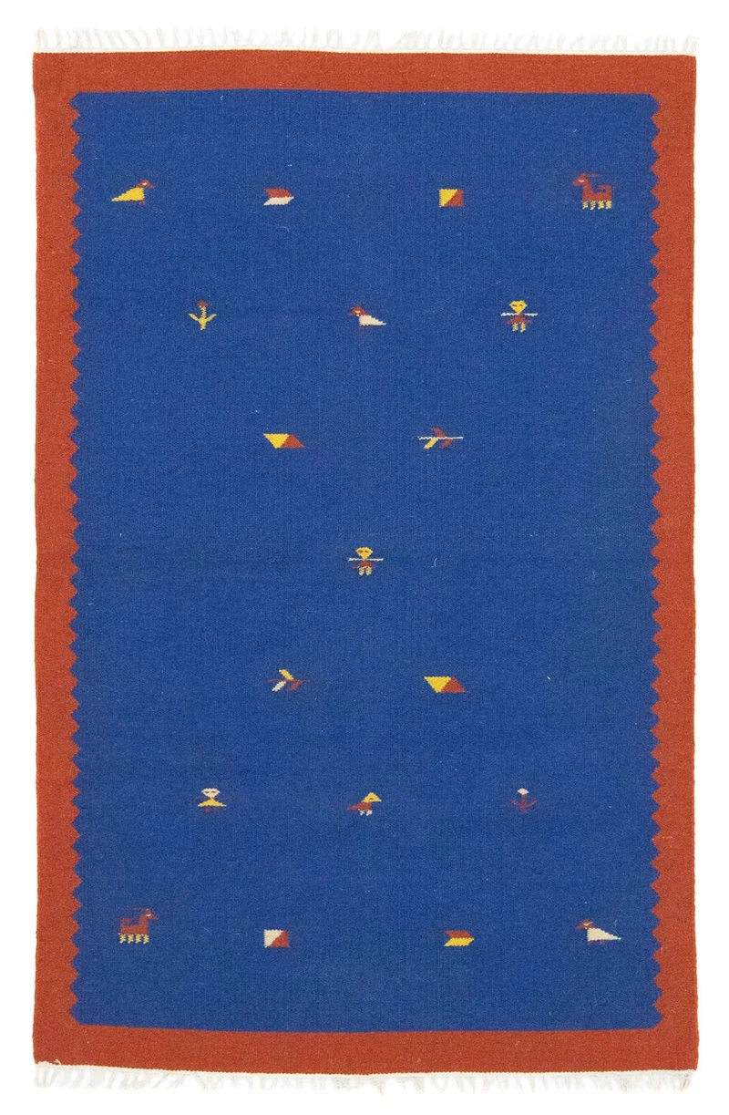 Kelim Teppich - Trendy 120 x 180 cm - blau