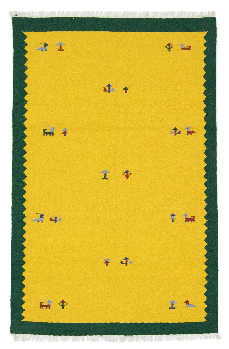 Kelim Teppich - Trendy 120 x 180 cm - gelb