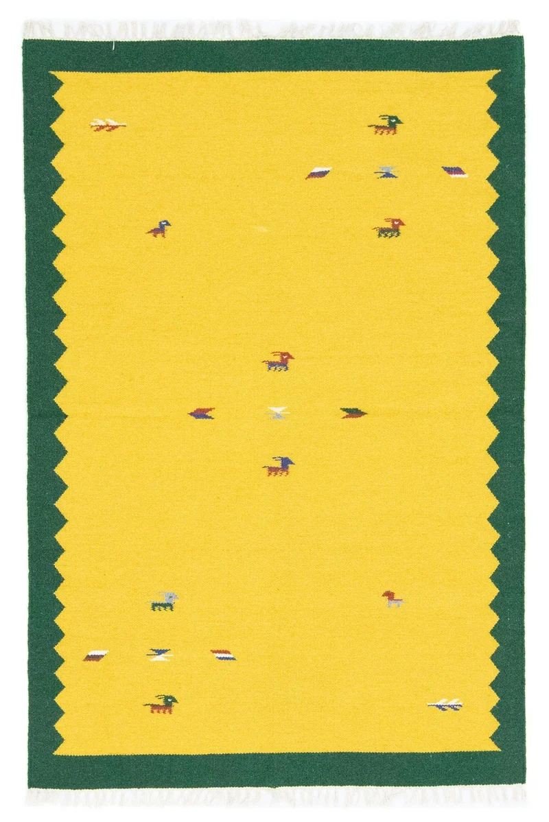 Kelim Modern Teppich 120x180cm - gelb