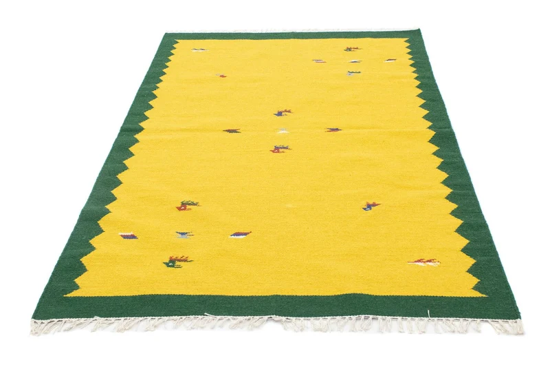 Kelim Modern Teppich 120x180cm - gelb