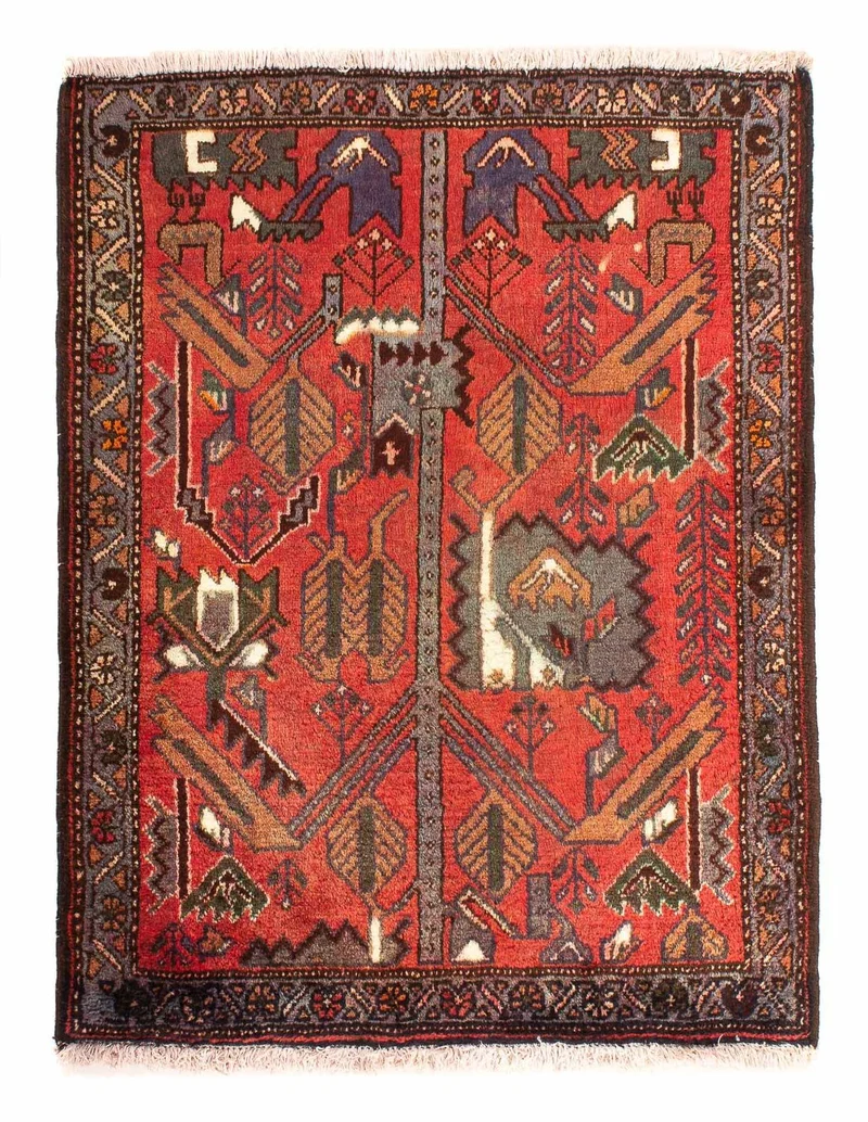 Perserteppich - Nomadic 82 x 99 cm - dunkelrot