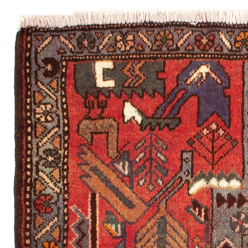 Perserteppich - Nomadic 82 x 99 cm - dunkelrot