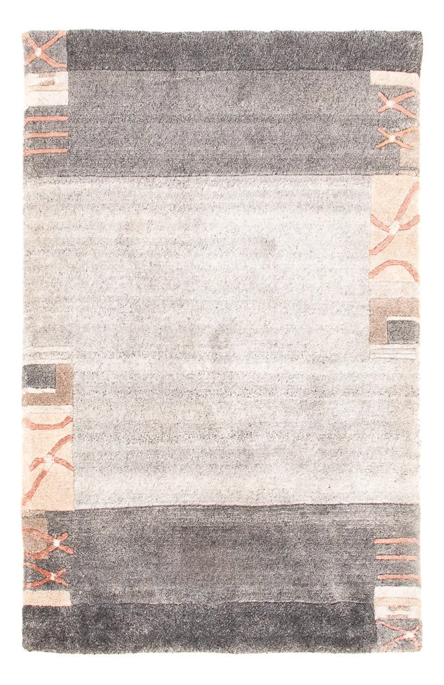 Nepal Teppich - 60 x 90 cm - hellgrau
