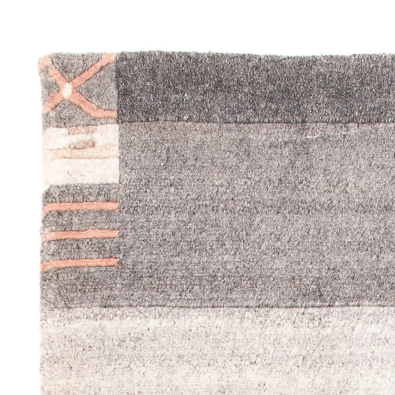 Nepal Teppich - 60 x 90 cm - hellgrau