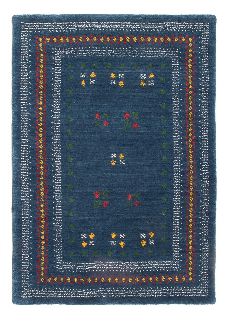 Gabbeh Teppich - Loribaft Softy - 60 x 90 cm - blau