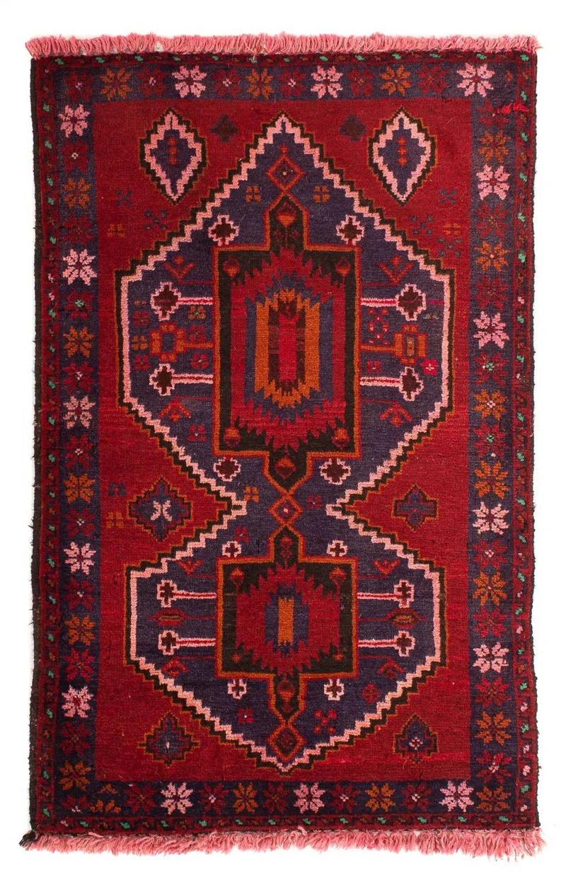 Orientteppich 87 x 125 cm - dunkelrot