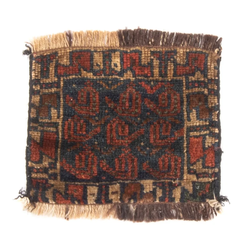Afghan Teppich rechteckig - 20 x 32 cm - mehrfarbig