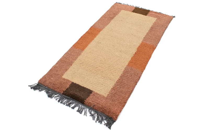 Nepal Teppich 70 x 140 cm - hellbraun