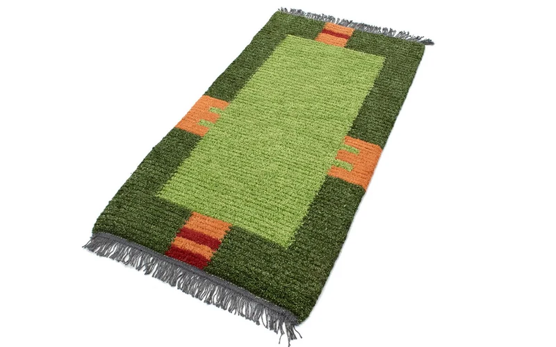 Nepal Teppich 70 x 140 cm - grün