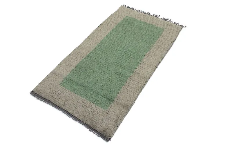 Nepal Teppich 70 x 140 cm - grün