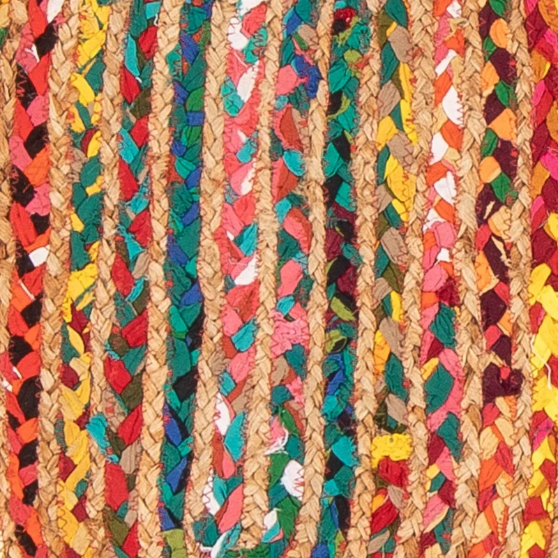 Juteteppich oval - 61 x 91 cm - mehrfarbig