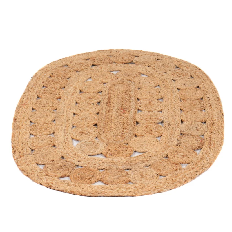 Juteteppich oval - 61 x 91 cm - natur