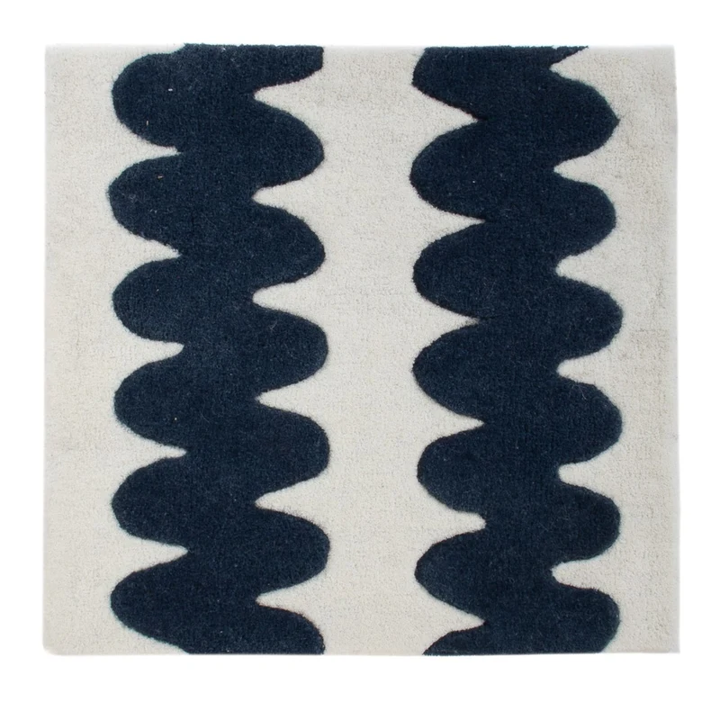 Wollteppich quadratisch - 60 x 60 cm - mehrfarbig