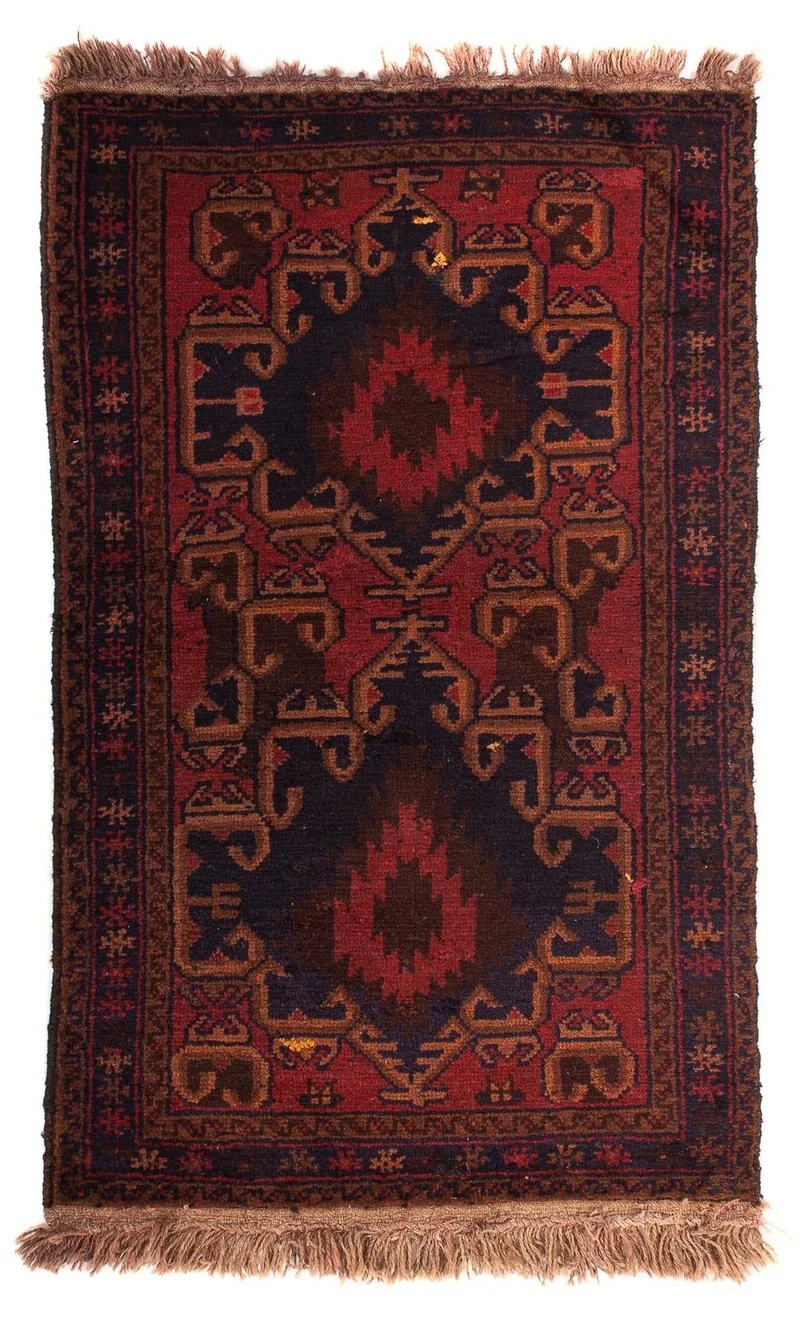 Belutsch Teppich 74x117cm - Orientteppich - dunkelrot